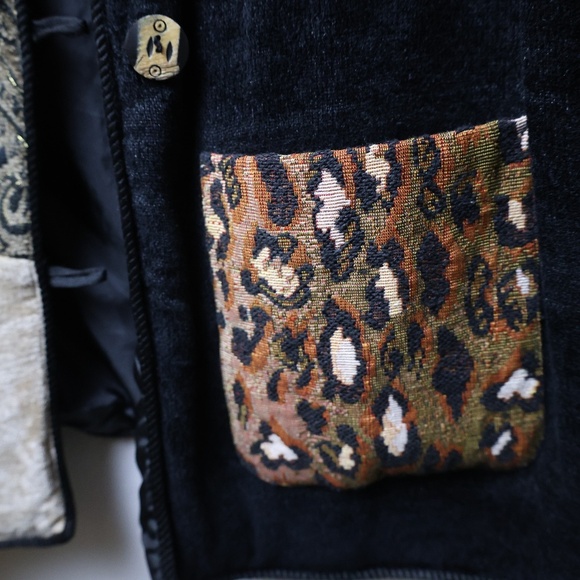 Indigo Moon Animal Print Tapestry Jacket | Mixed Print Statement Coat | Size L - Picture 7 of 7